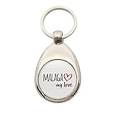 huuraa Llavero Málaga My Love Colgante para todos los fans de Málaga España, idea de regalo para amigos y familiares, metálico, Talla única