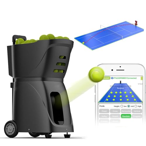 DPLXQPP High-Speed Tennis Ball Machine,Professional and Beginner,Friendly Tennis Training Machine with Smart App Control,6 Hours of Battery Life for Effective Tennis/Tennis Training Sessions,110V