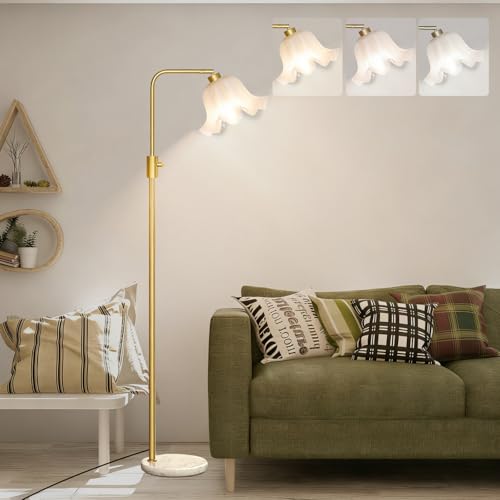 Lampadaire doré stable base marbre anti basculement chambre
