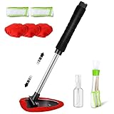 Topmart Car Windshield Cleaning Brush and Air Vent Duster for Car Interior Exterior Washing with 2 Removable Cloth