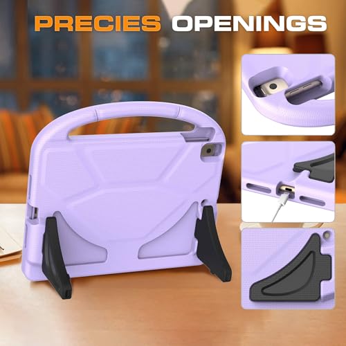Image of Kids Case for iPad 9th /8th /7th Generation, iPad 10.2 Kids Case with Built-in Screen Protector, Durable Shockproof Handle Stand Protective Cover for iPad 10.2 Inch 2021 /2020 /2019, Lavender