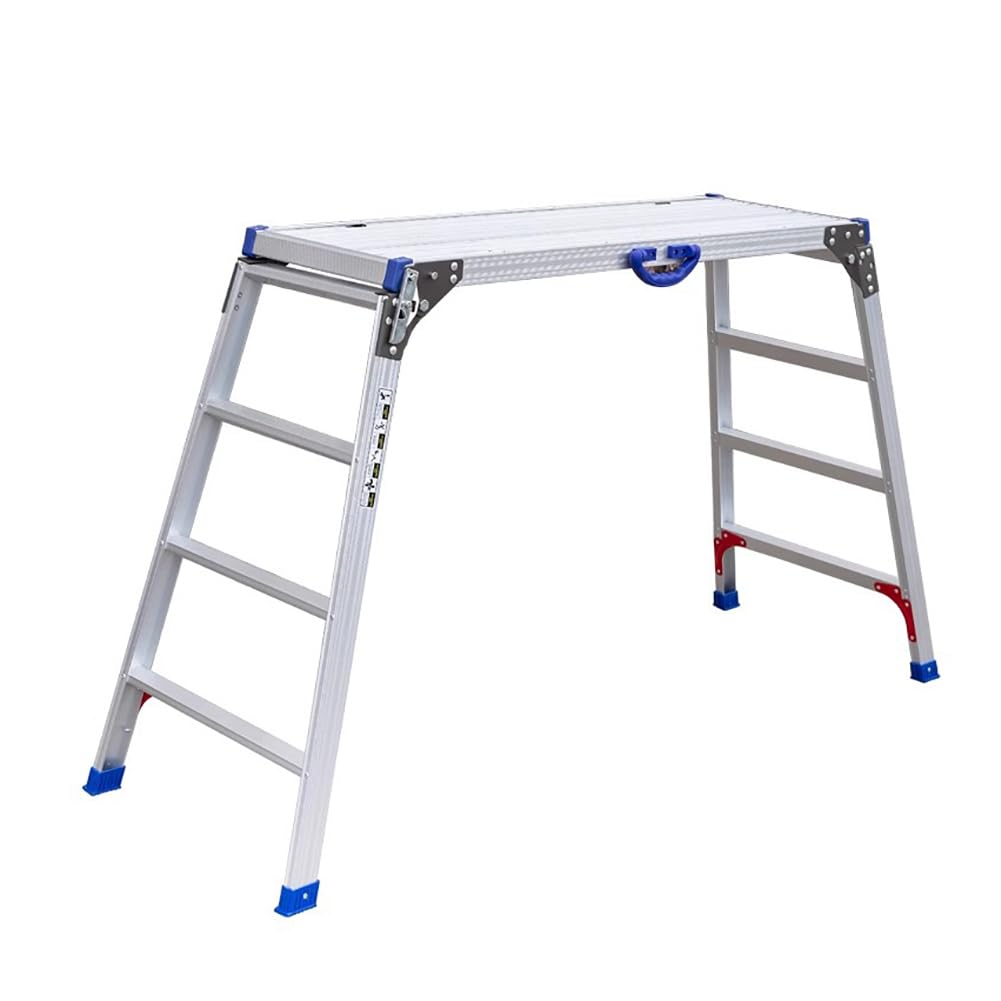 Heavy-Du - Scaletta pieghevole in alluminio leggero, sgabello regolabile per pittura, cartongesso e costruzione, banco da lavoro industriale portatile da 76 cm