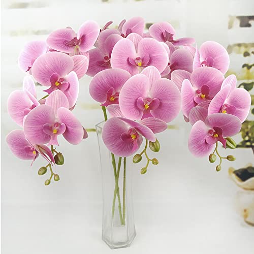 Lardux 20 Pcs Artificial Orchid Flower Heads - Fake Butterfly Flower Heads Faux Flower Head Bulk For Cakes Hair Accessories Headbands Hats Wedding Crafts Decoration - Pink #TOP4