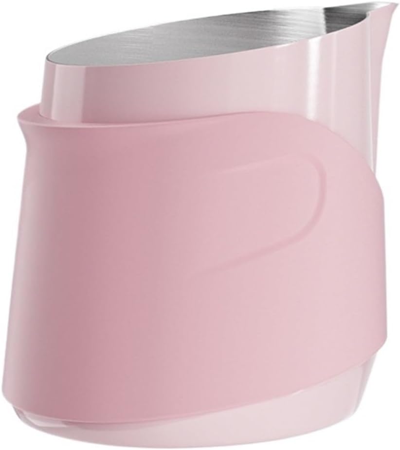 400ml Coffee Latte Art Cup Stainless Steel Milk Frothing Pitcher with Scale Espresso Steaming Tools(Pink)