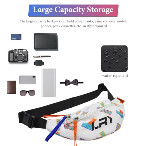 Image of GUSTAVE Waist Bags for Men Women, Fanny Packs Women Cross Body Bag Waist Pouch for Women Chest Bag for Men Women for Commuting, Travel, Outdoor Activities, Cycling(white)