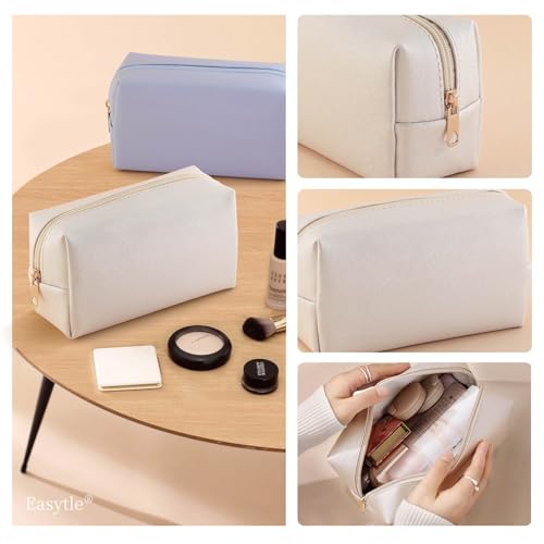 12 Pcs Makeup Bag Cosmetic Bag Travel Toiletry Bag Preppy Makeup Pouch Bag Pu Leather Pouch Portable Organizer Water Resistant Storage Purse Zipper Cosmetic Bag for Lady Women Daily Beauty Bag4