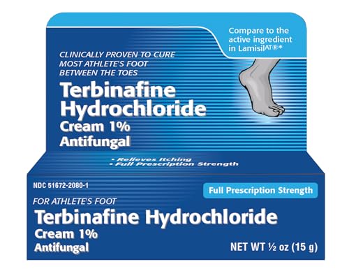 Image of TARO Terbinafine Hydrochloride antifungal Cream 1% - Athletes Foot Cream Extra Strength, relieves itching & Burning, Cures Most Athlete's Foot, Jock Itch & Ringworm
