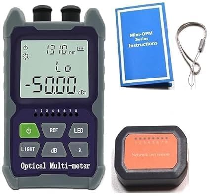 4-in-1 Optical Power Meter with 5KM Visual Fault Locator, RJ45 Network Tester, LED Flashlight & Backlit LCD, USB-C Rechargeable 7000mAh Lithium Battery – FTTH, Telecom, CATV, Data Center