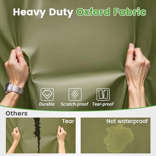 Image of 10L0L Golf Cart Cover 2 /4 /4+2 Passenger for Yamaha EZGO Club Car, Heavy Duty 420D Waterproof Windproof Durable Oxford Golf Cart Cover with 3 Zipper Doors for All-Weather Protection - Army Green