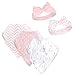Hudson Baby Unisex Baby Cotton Bib and Headband Set, Bunny, One Size