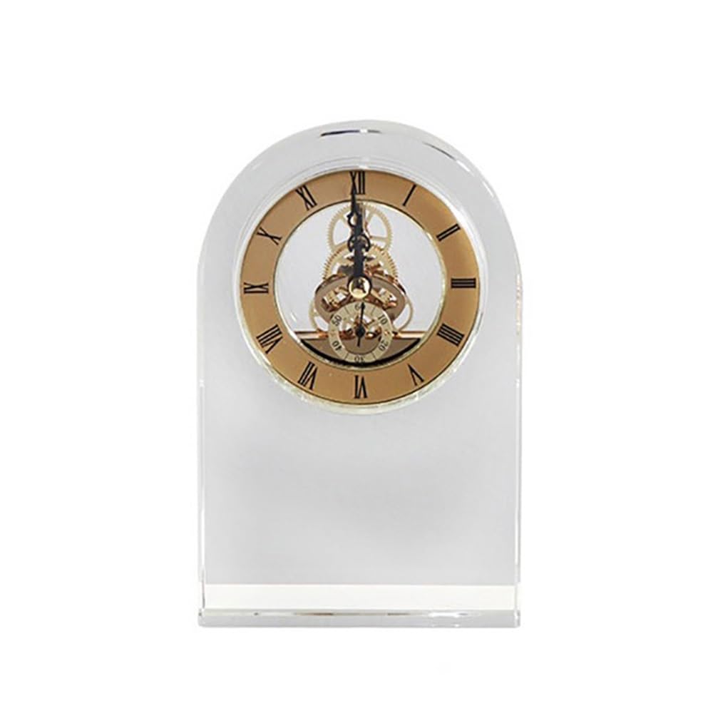 shangguanyun456 Vintage table clock Luxury Crystal Table Clock Creative Desk Clocks Silent Bedside Bedroom Aesthetic Decoration Accessories For Living Room(Gold)