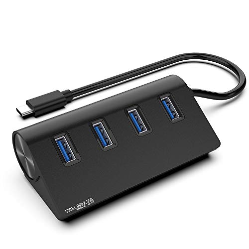 Eletrand Type C USB 3.1 Gen 2 Hub, 10 Gbps SuperSpeed Portable USB Hub Adapter with 4 USB 3.0 Ports & 15 cm USB Cable, for MacBook, Surface Pro, Laptop and More, Compatible with Windows/Mac/Linux