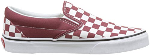 Image of Vans Women's Adults' Classic Slip On Trainers Red ((Checkerboard) Apple Butter /True White Qcj) 6.5 U
