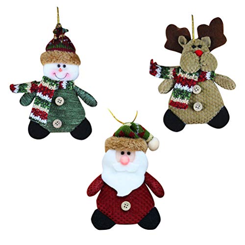 BESTOYARD 3 peças adoráveis enfeites para pendurar no Natal Papai Noel boneco de neve renas decoraçõ