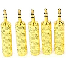 1/4 to 3.5mm Stereo Headphone Adapter for Audio Connector Cable, 3.5mm1/8 Plug Male to 6.35mm 1/4 Jack Female Stereo Adapter for Headphone, Amp Adapte -5PCS