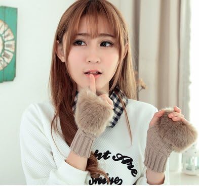 Amazon | [LYING] ニット 手袋 レディース メンズ 指なし フェイク