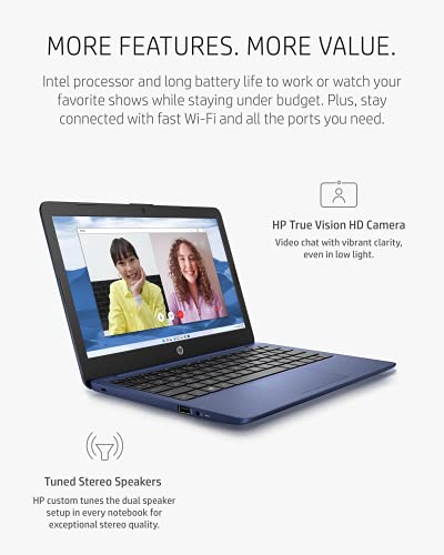 Hp Stream 11" Laptop, Intel Celeron N4020, Intel Uhd Graphics 600, 4 Gb Ram, 64 Gb Ssd, Windows 11 Home In S Mode (11-Ak0030Nr, Royal Blue) #TOP5
