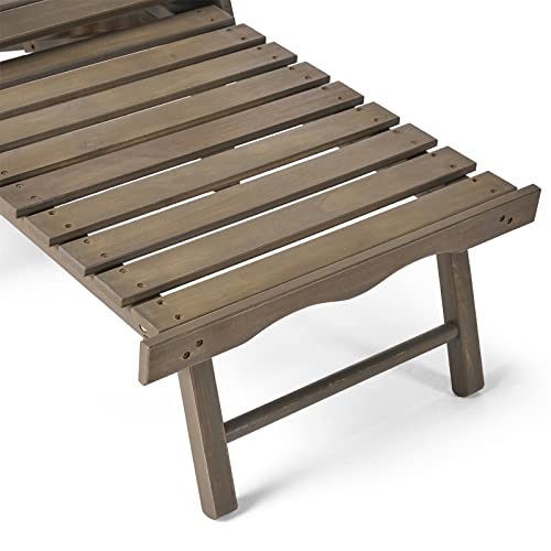 Adirondack Chair With Pull Out Footrest, Acacia Wood For Patio Deck Garden, Easy To Install Chair, Backyard Furniture For Yard Pool Beach Garden Patio (Grey) #TOP3