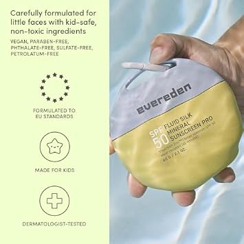 Evereden SPF 50 Fluid Silk Mineral Kids Sunscreen & Premium Mineral Sunscreen SPF 30 Set: Baby-Safe Whole-Family UVA & UVB Protection Bundle - Safe & Reef-Friendly