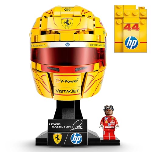 LEGO Editions Scuderia Ferrari HP Casque de Lewis Hamilton - Produit F1 - Maquette avec Minifigurine Collector - Décoration Intérieure - Cadeau pour Garçon dès 14 Ans et Adulte Fan d'Automobile 43022