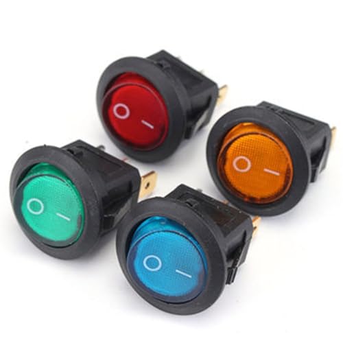 Interrupteur à bascule résistant 12V bleu à 3 broches rond contre les faux contacts auto