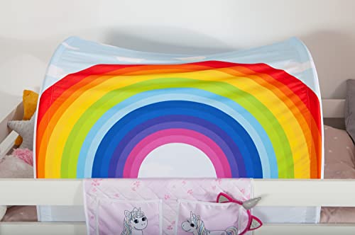 TiCAA Tunnel Einhorn Rainbow für Hoch- und Etagenbetten