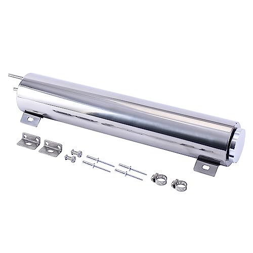 BATONECO Radiator Coolant Over Flow Puke Tank Can 3 X 16 Inch Polished Stainless Steel 50 OZ 3'' X...