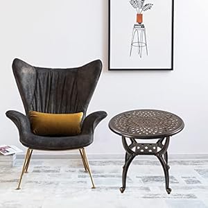 CG Outdoor Side TablesCast Aluminum Patio End TablesAnti Rust Coffee Table for Garden Patio Lawn Round end Tables Copper