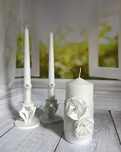 Magik Life Unity Candle Set for Wedding - Wedding Accessories for Reception and Ceremony - Candle Sets – Unity Candle 6 Inch Pillar and 2 * 10 Inch Tapers- Bachelorette and Engagement Party - Thumbnail 6