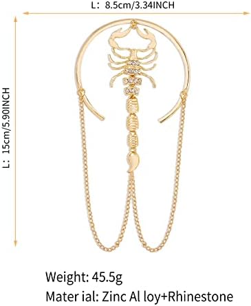 NCOALE Upper Arm Bracelet, Scorpion Bracelet Cuff Jewelry Armband, Gold Cuff Bangle Open Armlet Adjustable for Women Girls Creative Retro Jewelry
