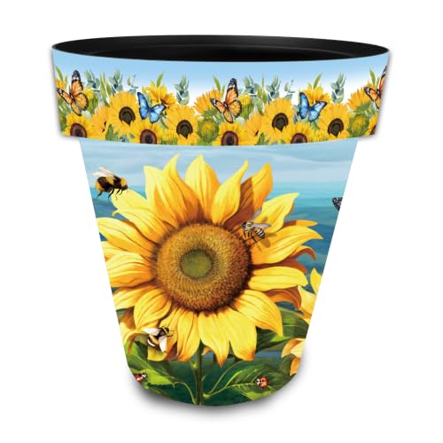 Briarwood Lane Summer Planter 14" x 15" x 15" Sunflower Dance Large for Summer Planter