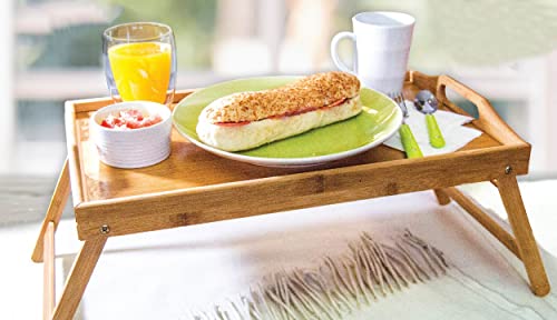 Miniatura 2 de Wehouseware Mesa Bandeja Bambu Para Sofa De Desayuno Multiuso