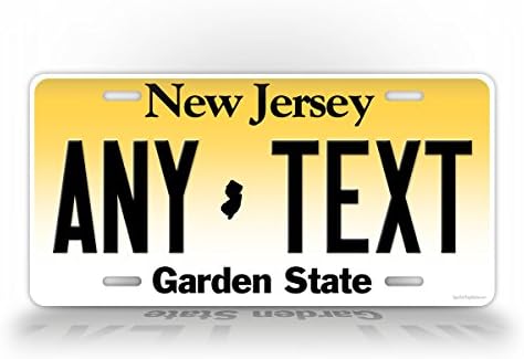 SignsAndTagsOnlineCustom New Jersey License Plate Any Text Personalized NJ Metal Auto Tag Aluminum Garden State