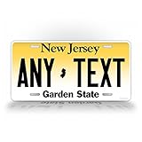 SignsAndTagsOnline Custom New Jersey License Plate Any Text Personalized NJ Metal Auto Tag Aluminum Garden State