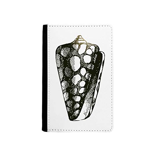Portefeuille de voyage passeport noir motif escargot marin classique