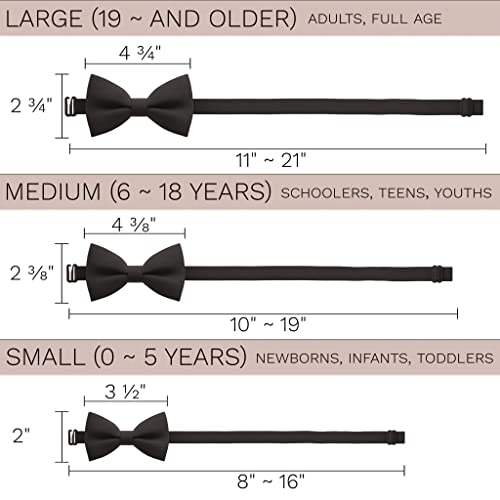 Bow Tie House Babies Classic Pre-Tied Truffle Bow Tie Formal Solid Tuxedo (Small, Dark Brown)