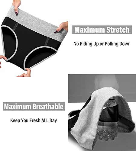 Image of MISSWHO Cotton High Waisted Womens Underwear Soft Stretch Breathable Full Coverage Ladies Panties Multipack