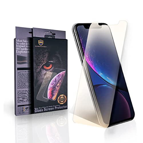 BLUEOWLSHIELD 6.1 inch Blue Light Blocking Tempered Glass Screen Protector Compatible for Apple iPhone 11 & iPhone XR, For Eye Care (Screen Coverage (except edges))