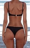 KIRALOVE - Strój Kąpielowy Biustonosz - Model 2 - Bikini - Regulowane szelki - Dwuczęściowy kolor Czarny - Dziewczyna - Damskie - Majtki, Czarny, XL