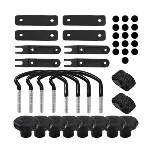 Ywdiml 4 Sets Car Roof Box U-Bolt Clamps, Vehicle Rooftop Cargo Carrier Rack Bolts with 8 Lock Nuts & 2 Straps, Automotive Van Mounting Brackets Accessories, Universal Fit