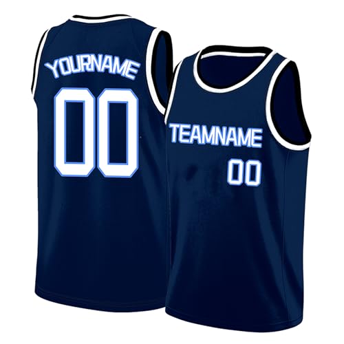 Image of Custom Basketball Jersey for Men - Personalized Name & Number, Embroidered or Printed, Athletic Shirt for Kids, Boys & Youth