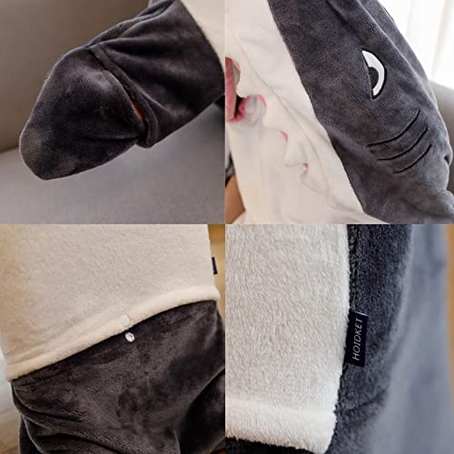 Hoidket Shark Tail Blanket Super Soft Cozy Flannel Wearable Blanket Hoodie Shark Sleeping Bag For Kid Teens Shark Gifts Animal Cosplay Shark Costume (Shark, 70'' H X 24'' W (Fit For Height 4'5"-5'3")) #TOP4