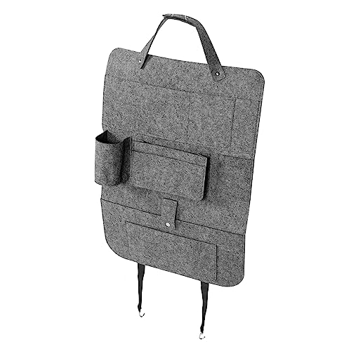 FUNOMOCYA Organizador para Asiento de Coche de Fieltro Gris Bolsa Colgante de Gran Capacidad para Almacenaje Trasero Fácil Instalación y de Espacio Accesorio Práctico para Ordenar Cosas el