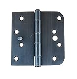 Security Door Hinges - Oil Rubbed Bronze - 4 Inch with 5/8 Radius - Security Tab - 2 Pack