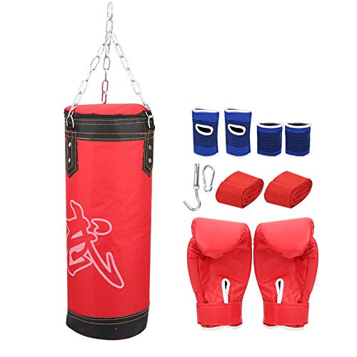 VGEBY Kinder Boxsack 3-lagiger Fitness Sandsack für Sanda, Muay Thai, Boxing - Rot, 60 cm, 932 g, für Kinder unter 14 Jahren VGEBY Kinder Boxsack 3-lagiger Fitness Sandsack für Sanda, Muay Thai, Boxing - Rot, 60 cm, 932 g, für Kinder unter 14 Jahren