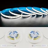 ZSLAIFU 2 Pack White USB Light Strip 5V COB Flexible Strip Light LED Backlight for Bedroom Cabinet Vanity Mirror DIY Lighting (3.28FTx2)