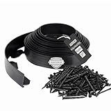 AggFencer 4 in x 25 Ft Garden Landscape Edging, No Dig Garden Edging Border Kit with 46 Pcs Spikes for Flower Bed Lawn Yard Grass Black