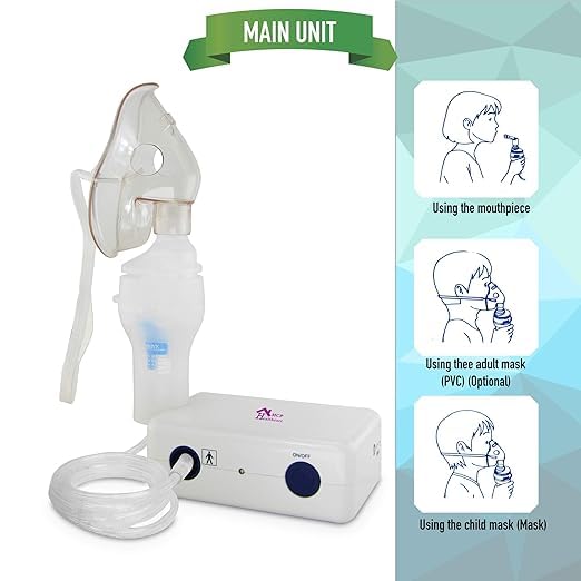 Portable Mesh Nebuliser Machine with Box – Handheld Inhaler for Breathing Problems, Travel & Daily Home Use (White) Portable Mesh Nebuliser Machine with Box – Handheld Inhaler for Breathing Problems, Travel & Daily Home Use (White)