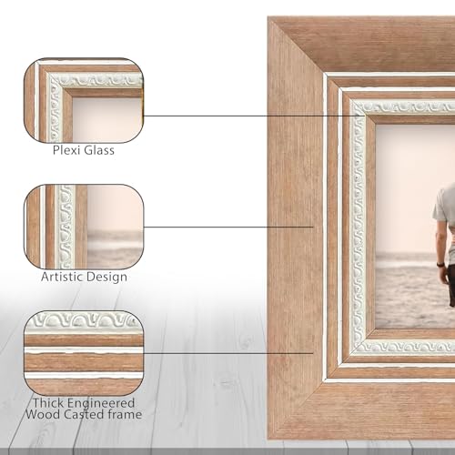 Image of Art Street Elegant Table Photo Frame for Tabletop With Back Stand, 4x6 Inch Photo, Decorative Frames Perfect for Home Decor, Unique Gift Idea, Wedding, Return Gift (Wood Brown)
