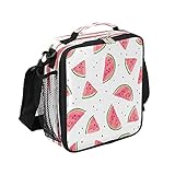 Kids Lunch Box, Watermelon Polka Dot Insulated Lunch Bag Tote for Girls Boys, Freezable Cooler Bag w